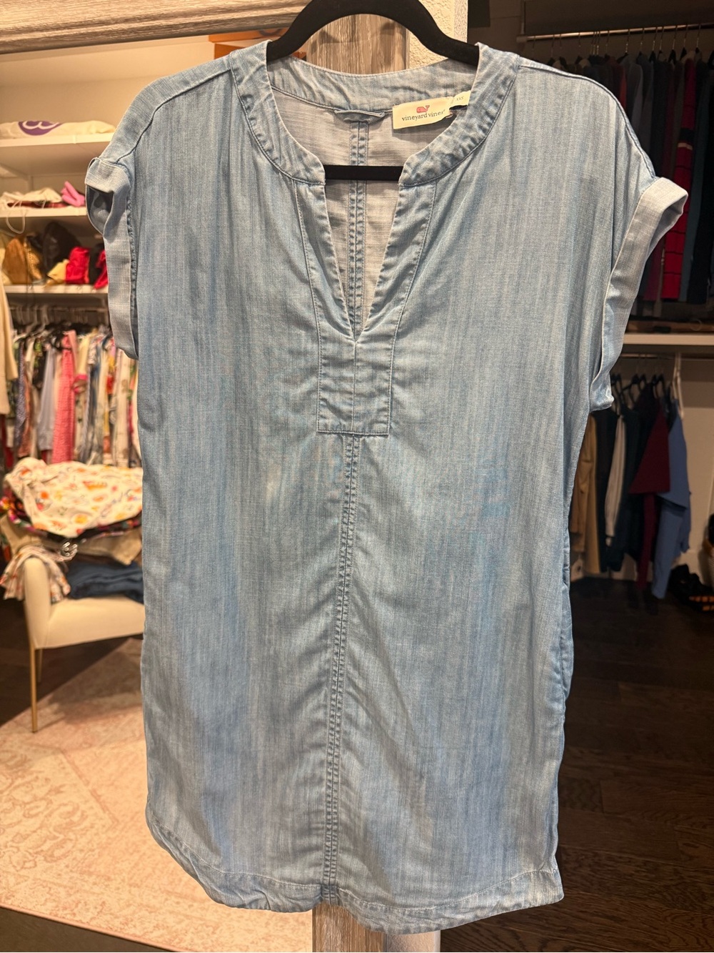 Vineyard Vines Light Denim Blue Short-Sleeve Tunic